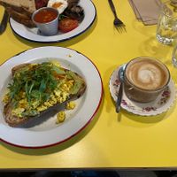 Vegan Aussie and an oat flat white   at Brown & Green - The Triangle in South East London