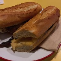 Vegan cheese and mushroom baguette at Brown & Green - The Triangle in South East London