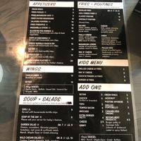 menu september 2019 at The Vegan Hippie Chick in Welland