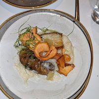 Jerusalem artichokes with parsnip crisps in apple foam at South Street Kitchen in Sheffield