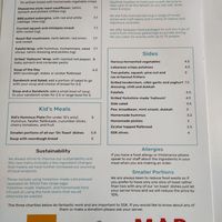 Menu 2/2 at South Street Kitchen in Sheffield