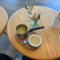 Cutest matcha latte at South Street Kitchen in Sheffield