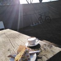 Cycle parking and outdoor seating.  at South Street Kitchen in Sheffield