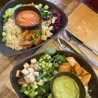 Two very tasty self-mixed bowls with pumpkin and sweet potato!  at Nährstoff-Reich in Bochum