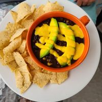 Vegan chili at Martha's Cafe Belize in Belize City