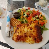 Lasagna at Martha's Cafe Belize in Belize City