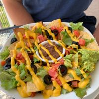 Vegan Fully Loaded Nachos at Martha's Cafe Belize in Belize City
