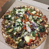 Vegetarian pizza with garlic base.   at Pep Pizza in Austins Ferry