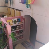 Cosy children's corcer with books etc at Karibu Cafe in Utrecht