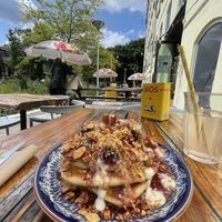 Berry pancakes   at Karibu Cafe in Utrecht