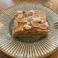Almond slice: tasty with a rich almond flavour  at Karibu Cafe in Utrecht