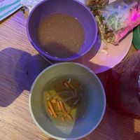 top: peanut sauce bottom: vegan oyster sauce   at Anan Saigon Streetfood in Utrecht