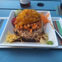 Starter size of the Tofu Mango Rice Salad at Cafe im Kunstmuseum in Vaduz