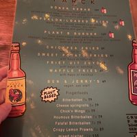 Menu   at Ping Pong Parck in Amsterdam