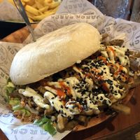 pita shawarma  at Ping Pong Parck in Amsterdam