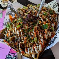 Loaded kebab fries! Highly recommend - delicious at Ping Pong Parck in Amsterdam
