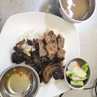 Rice veggie meat at Ahaa Boer Vegetarian Food in Battambang