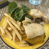 Philly “cheesesteak” flatbread sandwich 🥪   at Privé - Keppel Bay in Central Singapore