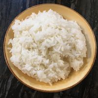 Serving bowl of plain rice at Gong De Lin in Box Hill