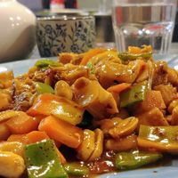 Hedgehog mushroom and vegetables at Gong De Lin in Box Hill