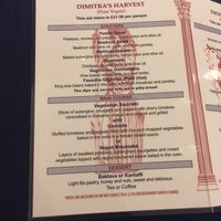 Vegan set menu at Kalamaras in West London