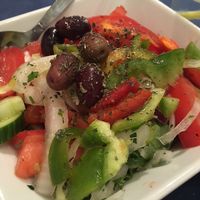Vegan greek salad at Kalamaras in West London