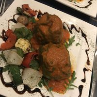 Stuffed bell peppers with veggies at Kalamaras in West London