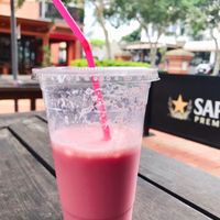 Vegan strawberry milkshake  at VeganBurgz in Fortitude Valley