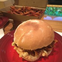 Free little pigs - juicy and tasty   at VeganBurgz in Fortitude Valley