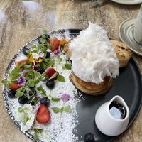 Vegan pancakes  at Suburban West End in South Brisbane