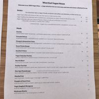 Menu May 2020  at Suburban West End in South Brisbane