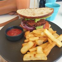 Vegan hippie burger at The Foreshore in Nightcliff