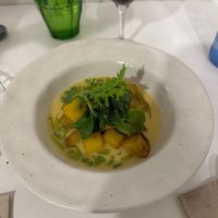 Sweet potato in cold soup at Vegani in Sevilla