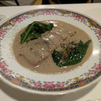 Leek stroganoff at Vegani in Sevilla