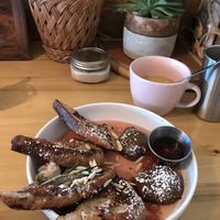 Cold soggy French toast. 
Looks nice though! at Big Mood in Buffalo