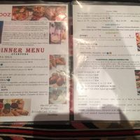 Menu - starters and desserts  at Mu'ooz in West End