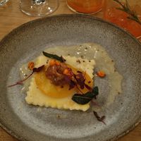 Raviolo with khaki at Yerba in Amsterdam