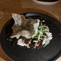 Fermented asparagus cream with roasted cabbage   at Yerba in Amsterdam
