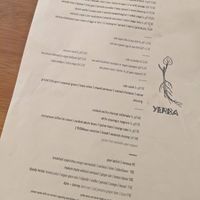 lunch menu at Yerba in Amsterdam