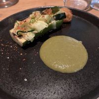 2nd course- courgette and onion bitterball  at Yerba in Amsterdam