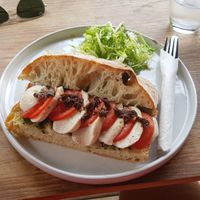 Vegan mozzarella and pesto sandwich at Bang Bang in Siem Reap