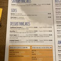 Menu  at The Pancake House - Center Parcs in Brandon