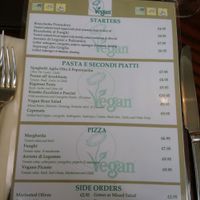 Vegan Menu  at Trattoria Italiana in Bexhill