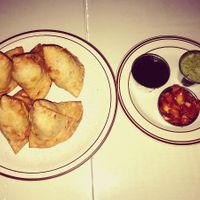 Vegetable Samosas! at New India in Columbus