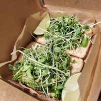 Twisted avadaco toast, vegan and delicious at Kind Grinds in Winthrop