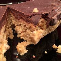 Chocolate & peanut butter flapjack  at The Green Guerrilla Deli in Durham