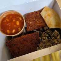 Cooked vegan breakfast (haggis was great) at Brooklyn Cafe in Glasgow