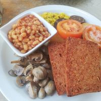 Big vegan breakfast. at Brooklyn Cafe in Glasgow