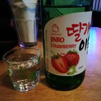 Strawberry soju at Bibimbap in Glasgow