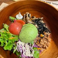 Veggie rice bowl at Premarché Alternative Diner in Kyoto